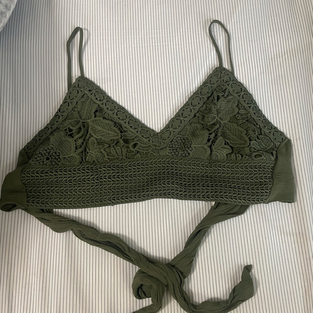 Olive Green Lace Bralette